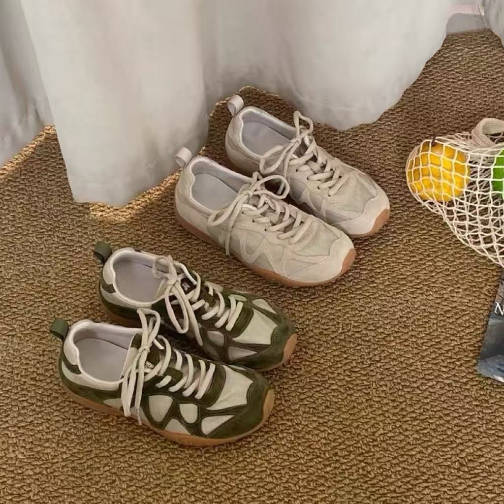 Sneakers - Sneakers vintage patchwork con lacci per